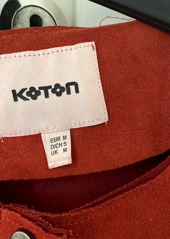 Kırmızı Süet Kadın Ceket Düğmeli - Görsel 2