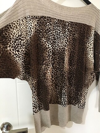 Leopar desenli bluz