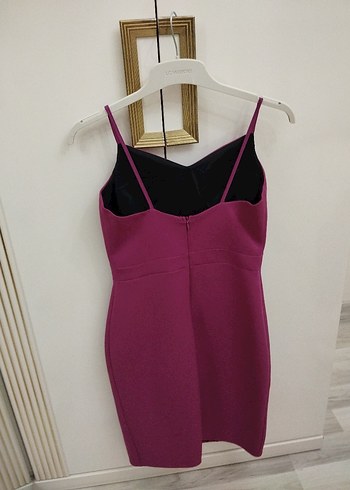 Fuşya renk gece elbisesi - Görsel 4