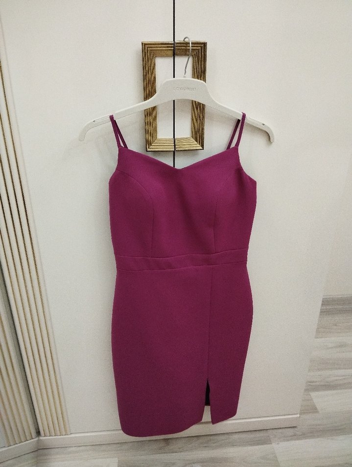 Fuşya renk gece elbisesi - Görsel 3