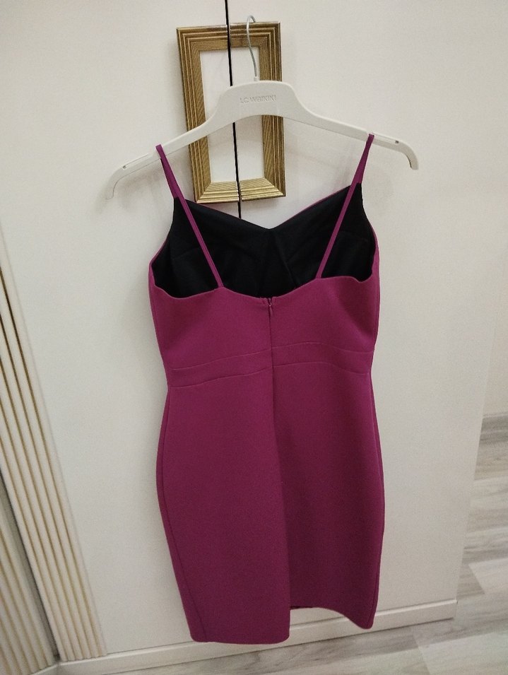 Fuşya renk gece elbisesi - Görsel 4