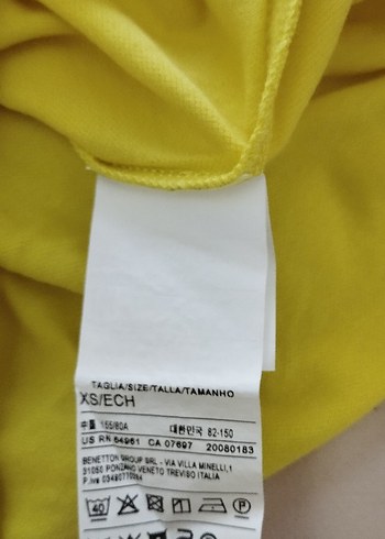 xs Beden Sarı Kısa Kollu Polo Tişört