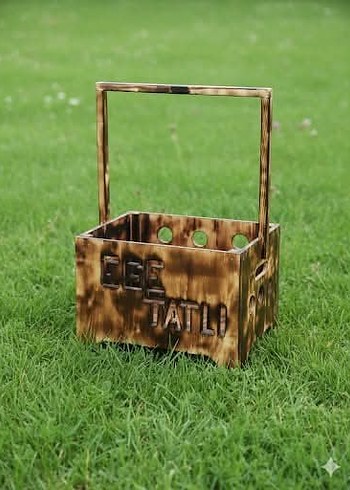 Kahverengi Ahşap Bebek Bohça Sepeti - Görsel 2