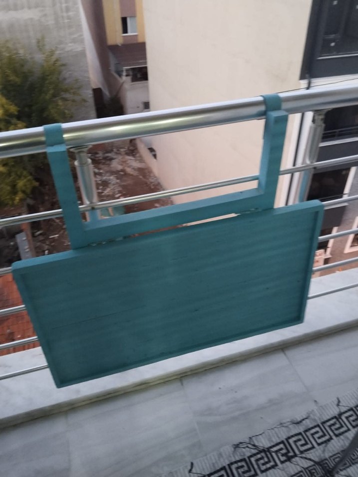 Ahşap Portatif Balkon Masası - Görsel 3