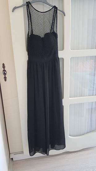 Uzun Siyah Fileli Elbise