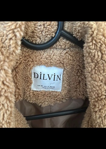 Bej Kadın Midi Boy Peluş Kaban - Görsel 2