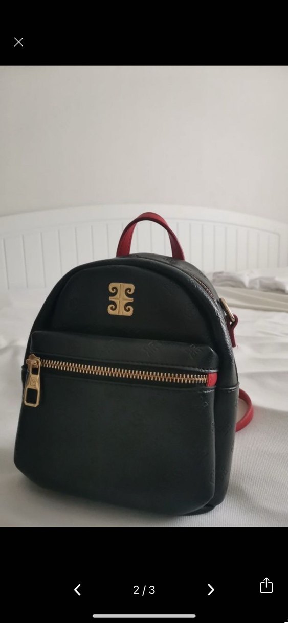 Siyah Deri Minimalist Kadın Sırt Çantası - Görsel 2