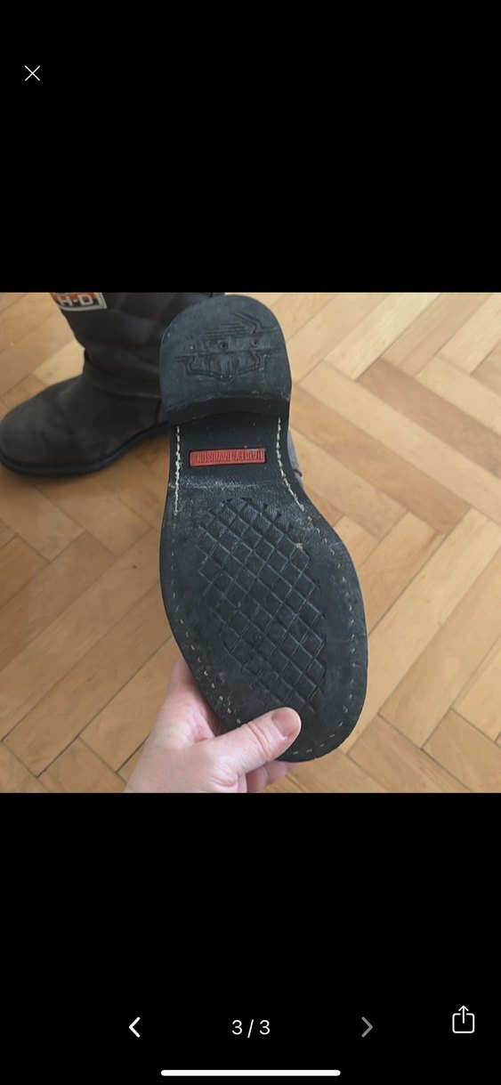 Harley Davidson kahverengi Deri Tokalı Biker Bot - Görsel 3