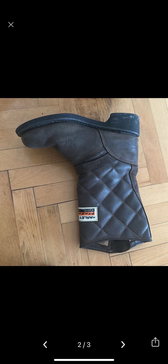 Harley Davidson kahverengi Deri Tokalı Biker Bot - Görsel 2