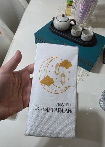 Altın Renkli Ramazan Temalı kağıt peçete - Görsel 4