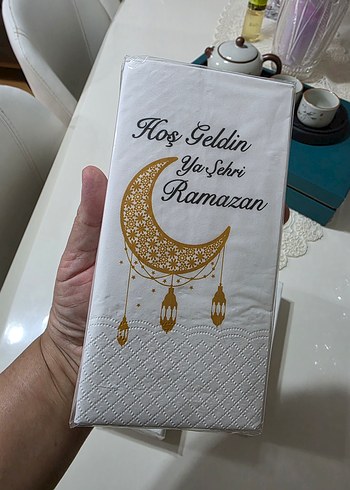 Altın Renkli Ramazan Temalı kağıt peçete - Görsel 3
