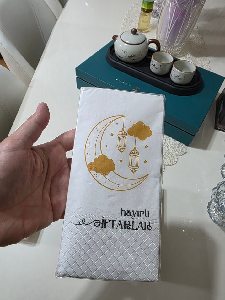 Altın Renkli Ramazan Temalı kağıt peçete - Görsel 4