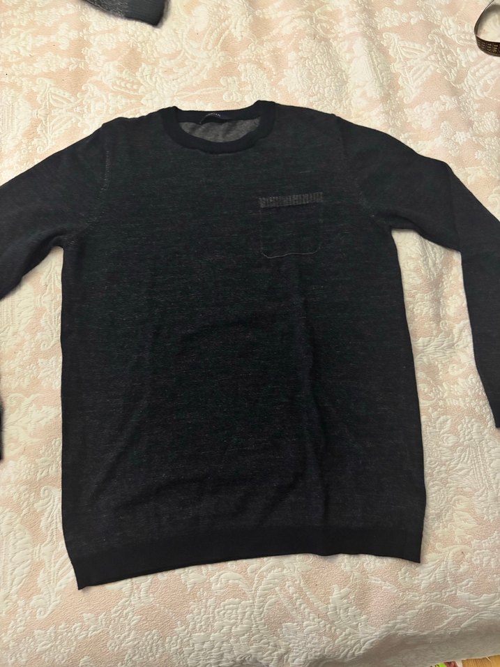 Siyah Erkek Örme Yün Sweatshirt#lufian - Görsel 3