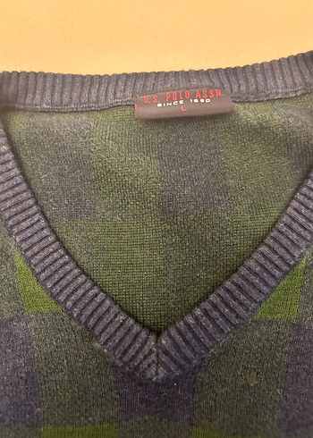 Erkek Renkli Kareli V Yaka Triko Kazak - Görsel 3