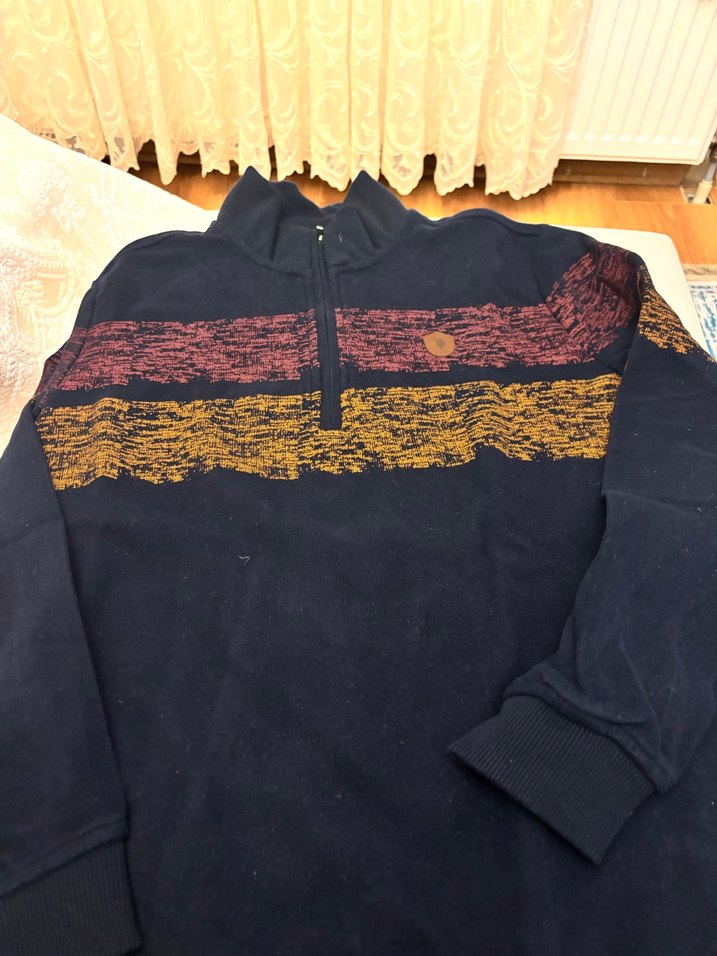 Erkek Çok Renkli Baskılı Fermuarlı Polar - Görsel 3