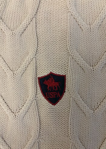 Erkek krem Örgü Kolsuz Triko - Görsel 4