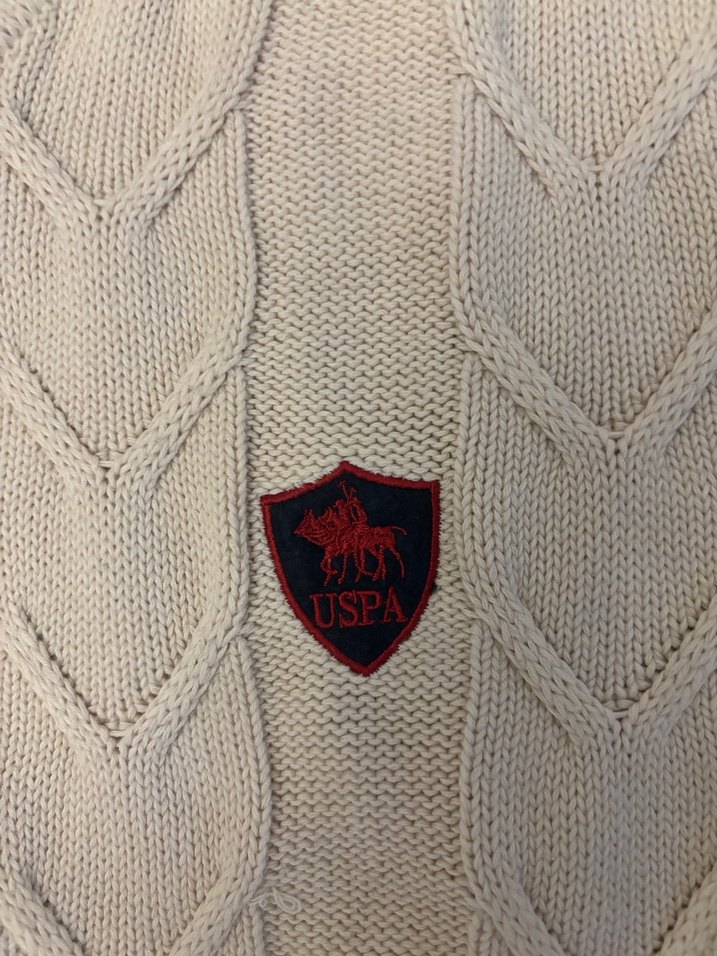 Erkek krem Örgü Kolsuz Triko - Görsel 4