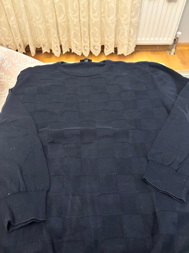 Erkek Lacivert Bisiklet Yaka Triko Kazak - Görsel 2