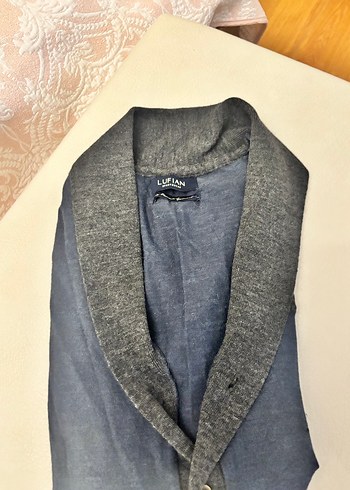 Lufian Gri Erkek Keten Ceket - Görsel 3