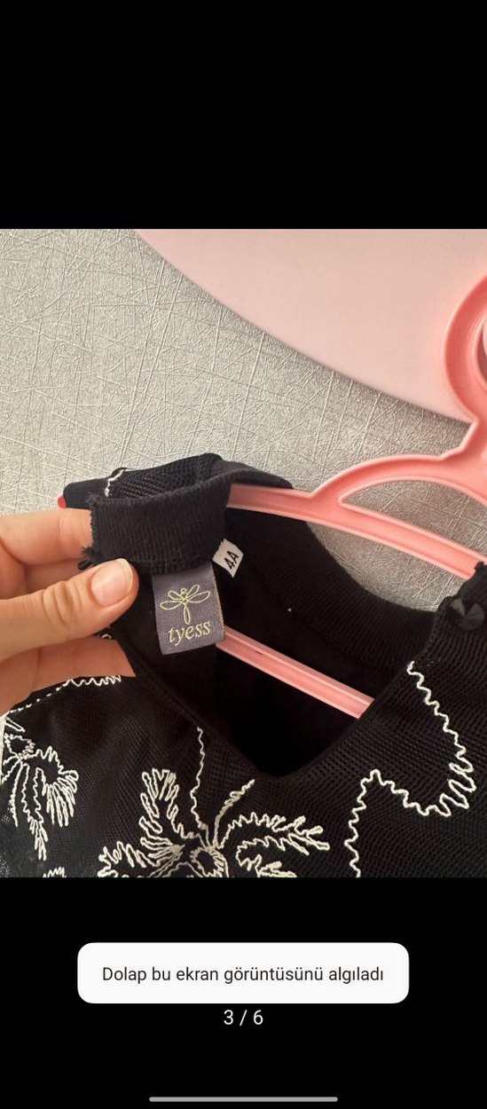 Nakışlı Siyah Kız Çocuk crop - Görsel 3