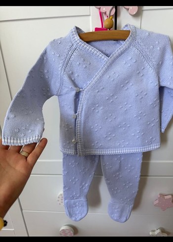 Mavi Örgü Bebek Hastane Kıyafeti - Görsel 2