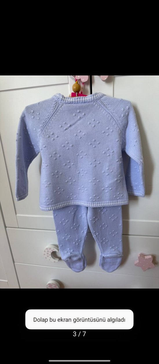 Mavi Örgü Bebek Hastane Kıyafeti - Görsel 3