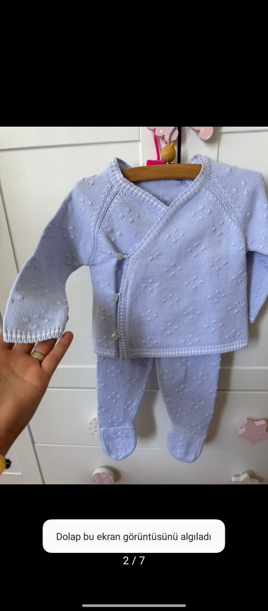 Mavi Örgü Bebek Hastane Kıyafeti - Görsel 2