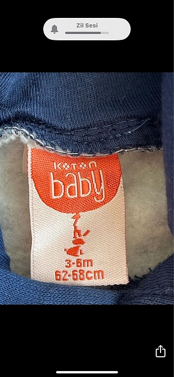 3 Ay Beden KOTON BABY SWEATSHIRT