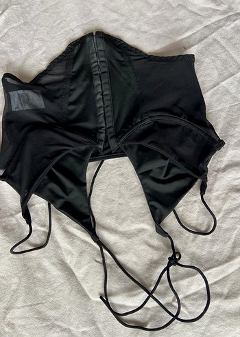 Siyah V Yaka Strappy Bustiyer - Görsel 2