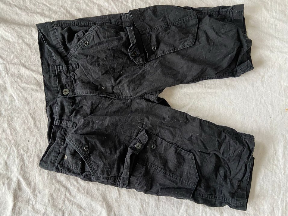 Siyah Kemerli Erkek Keten Midi Pantolon - Görsel 3