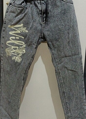 Robin Kız çocuk yüksek beli lastikli kot pantalon