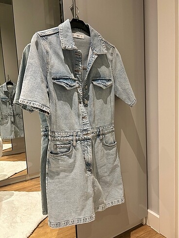Mango denim elbise