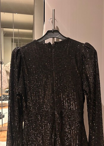 Betty & Sam Gabriella Payetli Siyah Mini Elbise - Görsel 5