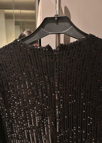 Betty & Sam Gabriella Payetli Siyah Mini Elbise - Görsel 7