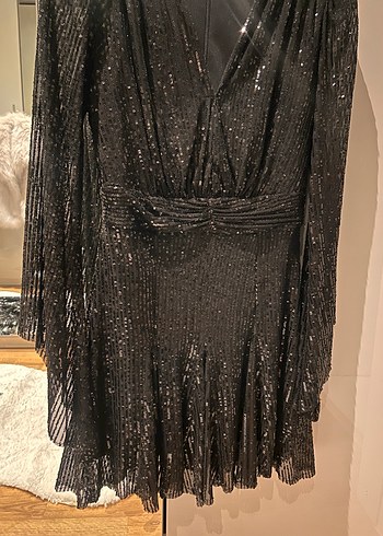 Betty & Sam Gabriella Payetli Siyah Mini Elbise - Görsel 4