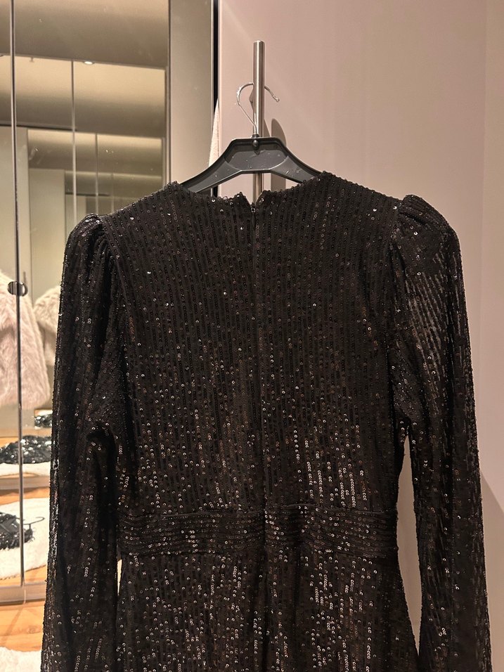 Betty & Sam Gabriella Payetli Siyah Mini Elbise - Görsel 5
