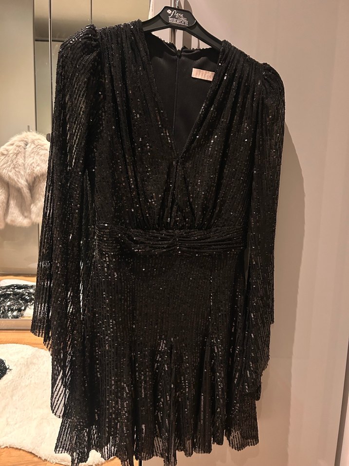 Betty & Sam Gabriella Payetli Siyah Mini Elbise - Görsel 2