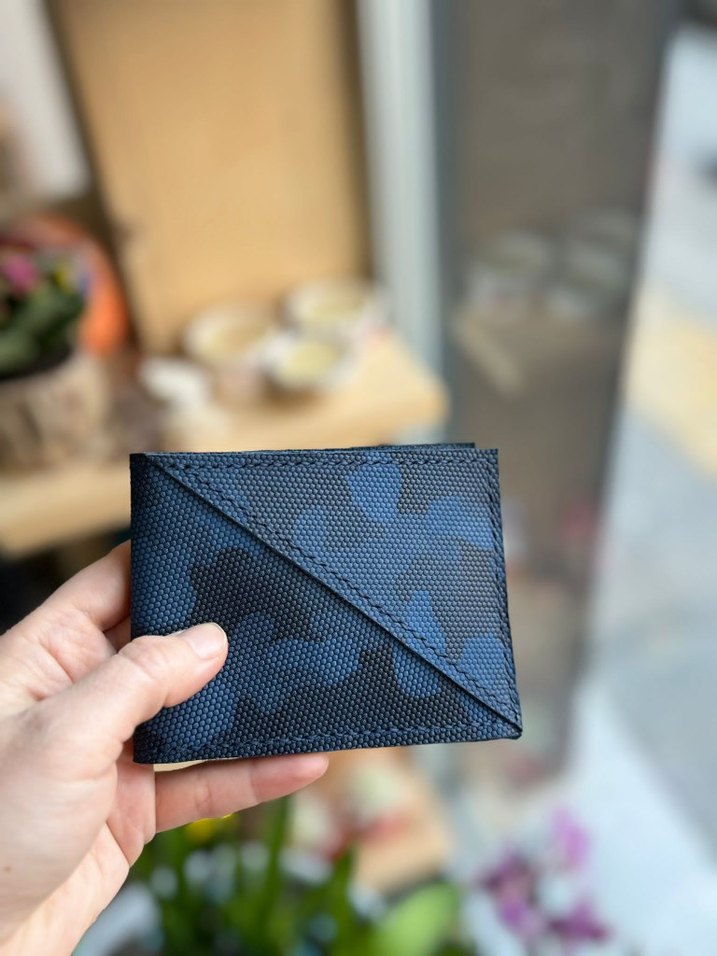 1. Sınıf Deri ile Üretilmiş Koyu Mavi Kamuflaj Erkek Cüzdan - Görsel 3