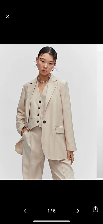 Mango çizgili blazer ceket