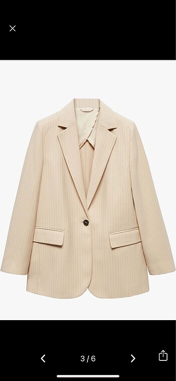 xs Beden Mango çizgili blazer ceket
