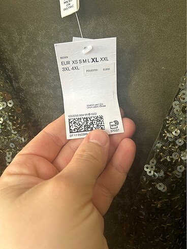 H&M Payet yeşil elbise