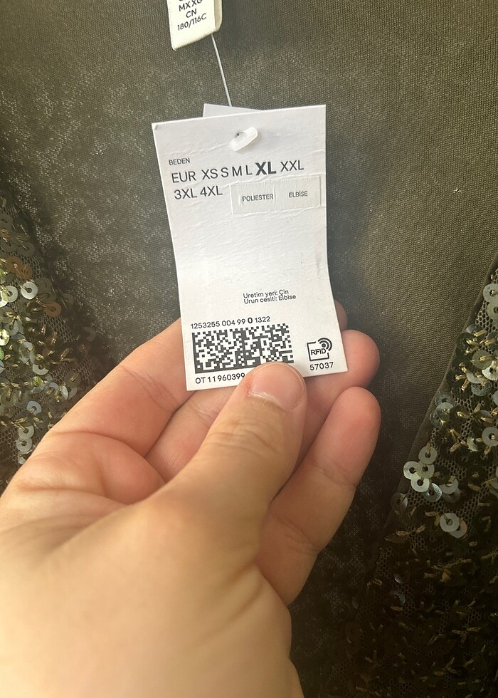 Payet yeşil elbise - Görsel 2