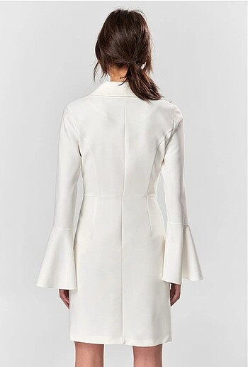 xl Beden beyaz Renk Beyaz ceket elbise