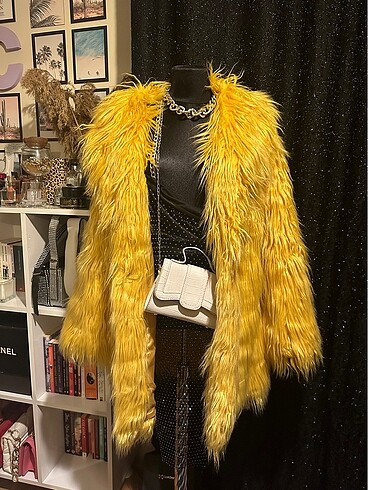 Zara Sarı peluş kürk