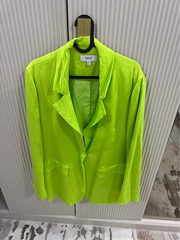 40 Beden yeşil Renk Twist kadın blazer ceket