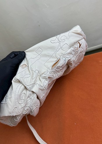 Beden beyaz Renk Nakışlı Dantel Detaylı su geçirmez Çanta