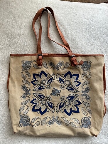 Orijinal Esprit etnik desenli büyük çanta