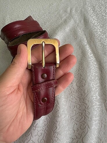 Diğer Vintage bordo hakiki deri kemer