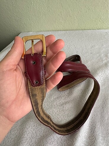 Beden Vintage bordo hakiki deri kemer