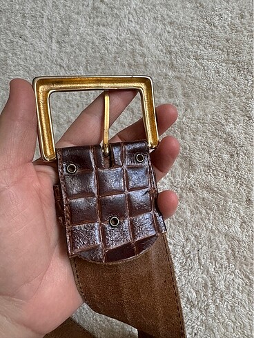 American Vintage Gerçek timsah derisi enli bayan kemer